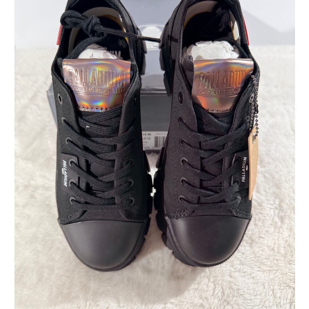 Palladium Revolt Lo Tx Blk/Blk Lug Platform Heel Combat Style New in Box - Picture 2 of 6